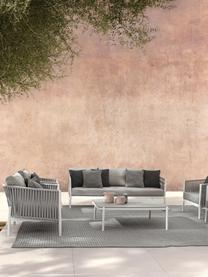 Mesa de centro para exterior Florencia, con tablero de cristal, Tablero: vidrio recubierto, Estructura: aluminio con pintura en p, Gris, blanco, An 120 x F 75 cm