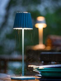 Lámpara de mesa para exterior regulable Trollia, portátil, Pantalla: aluminio recubierto, Cable: plástico, Azul, negro, Ø 12 x Al 38 cm