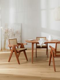 Sedia con braccioli e intreccio viennese Sissi, Struttura: legno di quercia massicci, Seduta: rattan, Rattan, legno di quercia scuro, Larg. 52 x Prof. 58 cm