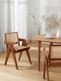 Stolička s opierkami s viedenským výpletom Sissi, Ratan, tmavé dubové drevo, Š 52 x H 58 cm