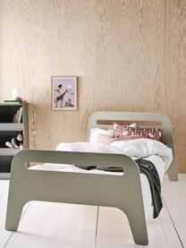 Dřevěná dětská postel Jibbo, 90 x 200 cm, MDF deska (dřevovláknitá deska střední hustoty), překližka, Šedozelená, Š 90 cm, D 200 cm