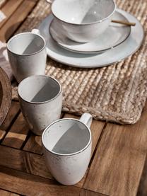 Tasses à thé artisanales Nordic Sand, de différentes tailles, 6 pièces, Grès cérame, Tons gris et beiges, Ø 8 x haut. 10 cm, 250 ml