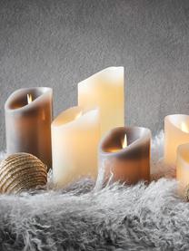 Set 3 candele a LED Glowing Flame, Paraffina, plastica, Grigio, Set in varie misure