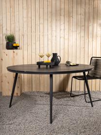Tuin eettafel Break in zwart, Frame: gepoedercoat aluminium, Tafelblad: hout, Zwart, antraciet, Ø 150 cm, H 74 cm