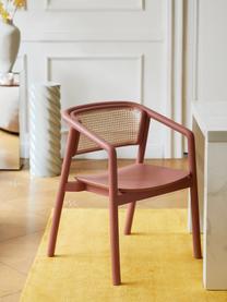 Židle s područkami a vídeňskou pleteninou Gali, Jasanové dřevo, terakotová, ratan, Š 56 cm, H 55 cm