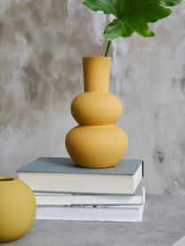 Design-Vase Eathan, Steingut, Ockergelb, Ø 11 x H 20 cm