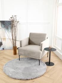 Sametové křeslo s kovovými nohami Fluente, Béžová, Š 74 cm, H 85 cm
