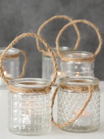 Set 5 lanterne con manici in corda in diversi design Trax 5 pz, Vetro, corda, Trasparente, Ø 7 x Alt. 9 cm