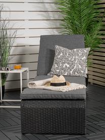 Lettino prendisole in polyrattan intrecciato con ruote London, Struttura: rete in polietilene, Sottostruttura: alluminio, Nero, Lung. 197 x Larg. 60 cm