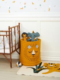 Cesto Leone, Rivestimento: 100% cotone, Giallo, Ø 35 x Alt. 40 cm