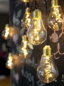 LED-Lichterkette Bulb, 360 cm, 10 Lampions, Lampions: Kunststoff, Leuchtmittel: Transparent, Goldfarben Kabel: Schwarz, L 360 cm