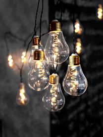 LED lichtslinger Bulb, 360 cm, 10 lampions, Lampions: kunststof, Fitting: metaal, Transparant, goudkleurig, L 360 cm