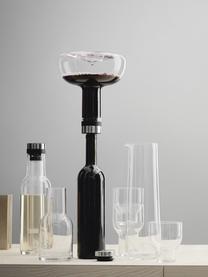 Decanter con coperchio argentato Deluxe, 1.4 L, Vetro, acciaio inossidabile, silicone, Trasparente, argento, Alt. 21 cm, 1.4 L