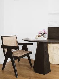Okrągły stół do jadalni Pilar, Sklejka z fornirem z drewna jesionowego, Czarny, Ø 100 x W 76 cm