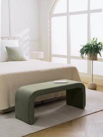Moderní bouclé lavice Penelope, Zelená, Š 110 cm, V 46 cm