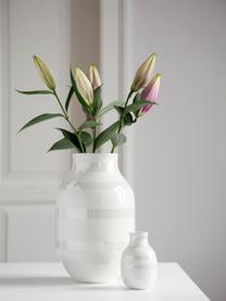 Große handgefertigte Design-Vase Omaggio, Keramik, Weiß, Perlmuttfarben, Ø 20 x H 31 cm
