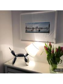 Design Tischlampe Doggy, Lampenfuß: Kunstharz, Chrom, Weiß, 40 x 30 cm
