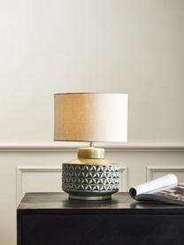 Petite lampe à poser en céramique Monica, Beige, gris, Ø 23 x haut. 33 cm