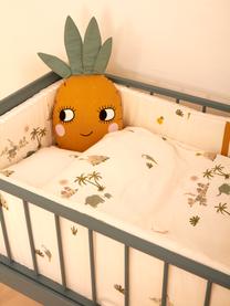 Cuscino con imbottitura in cotone Pineapple, Rivestimento: 100% cotone, Giallo, grigio verde, Larg. 30 x Lung. 56 cm
