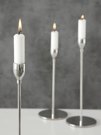 Set de candelabro Malte, 3 uds., Metal, Plateado, Set de diferentes tamaños