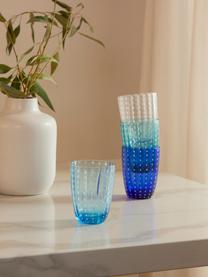 Wassergläser Kalahari in Blautönen, 6 Stück, Glas, Mehrfarbig, Ø 9 x H 11 cm