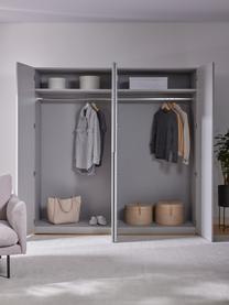 Armadio componibile con ante battenti Leon, larg. 200 cm, in diverse varianti, Grigio, Interno Basic, alt. 200 cm