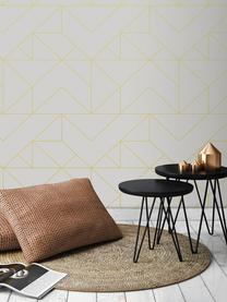 Carta da parati oro Geometric Art, Tessuto non tessuto, Bianco, dorato, Larg. 52 x Alt. 1005 cm