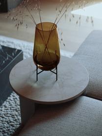 Mundgeblasene Design-Vase Échasse, Vase: Glas, mundgeblasen, Gestell: Messing, Braun, Bronze, Ø 15 x H 28 cm