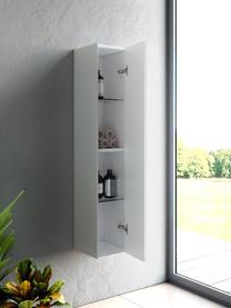 Mueble de baño alto Ago, 25 cm, Estantes: vidrio, aglomerado con lá, Blanco, An 25 x Al 130 cm