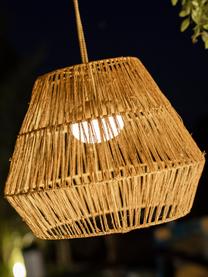 Handgemaakte dimbare LED hanglamp Sisine, Lamp: natuurlijke vezels, Lichtbruin, Ø 40 x H 31 cm