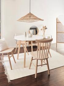 Petite table ronde scandinave Raven, Ø 90 cm, Bois de bouleau, blanc, Ø 90 x haut. 76 cm