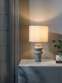 Grande lampe à poser en céramique grise Christine, Beige, gris, Ø 28 x haut. 53 cm