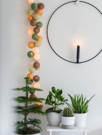 Guirnalda de luces LED Colorain, 378 cm, 20 luces, Linternas: poliéster con certificado, Cable: plástico con certificado , Beige, tonos marrones y verdes, L 378 cm