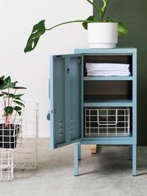 Table de chevet avec porte Shorty, Acier, revêtement par poudre, Bleu clair, larg. 35 x haut. 72 cm