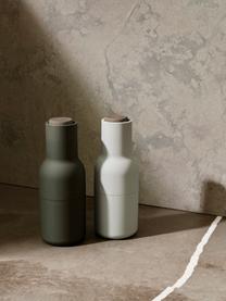 Set saliera e pepiera con tappo in legno di noce Bottle Grinder 2 pz, Coperchio: legno di noce, Verde scuro, beige, legno di noce, Ø 8 x Alt. 21 cm