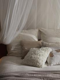 Federa reversibile in mussola beige con motivo floreale Jasmina, Beige, Larg. 50 x Lung. 80 cm