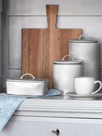 Boîte de rangement artisanale Nordic Sand, Grès cérame, Tons gris et beiges, Ø 12 x haut. 12 cm, 1 l