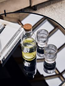 Handgefertigte Wassergläser Minna mit Rillenrelief und Goldrand, 4 Stück, Glas, mundgeblasen, Transparent, Ø 8 x H 10 cm, 300 ml