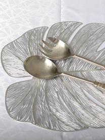 Manteles individuales de plástico Leaf, 2 uds., Fibra sintética, Plateado, An 40 x L 33 cm