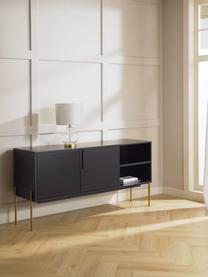 Credenza con ante Jesper, Nero, dorato, Larg. 160 x Alt. 80 cm