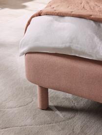 Letto imbottito Luma, Rivestimento: 100% poliestere Il rivest, Piedini: metallo, poliestere, Tessuto rosa, Larg. 140 x Lung. 200 cm