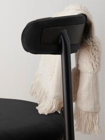 Fluwelen stoelen Doggi, 2 stuks, Bekleding: 100 % polyester, Frame: gecoat metaal, Fluweel zwart, B 47 x D 50 cm