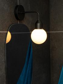 Badkamer wandlamp Florens met glazen lampenkap, Lampenkap: opaalglas, Zwart, wit, B 12 x D 25 cm