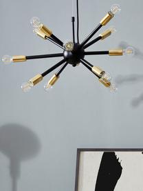 Lampada a sospensione Spike-Gold, Baldacchino: metallo rivestito, Paralume: metallo verniciato a polv, Nero, dorato, Ø 50 cm