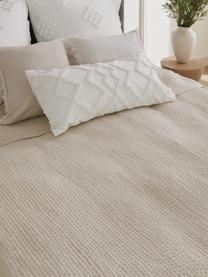 Couvre-lit en coton beige Stripes, Beige, larg. 180 x long. 260 cm (pour lits jusqu'à 140 x 200 cm)
