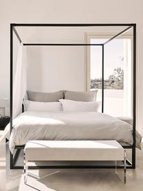 Łóżko z metalu z baldachimem Belle, Metal malowany proszkowo, Czarny, matowy, S 180 x D 200 cm