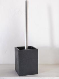 Toilettenbürste Slate in Schiefer-Optik, Behälter: Polyresin in Schiefer-Opt, Griff: Metall, Schwarz, B 10 x H 37 cm