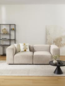 Sofa modułowa Lena (3-osobowa), Tapicerka: tkanina (88% poliester, 1, Stelaż: drewno sosnowe, sklejka, , Nogi: tworzywo sztuczne, Beżowa tkanina, S 209 x G 106 cm