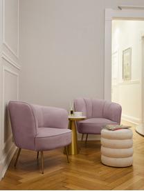 Fluwelen fauteuil Louise in mauve, Bekleding: fluweel (polyester), Poten: gecoat metaal, Fluweel mauve, B 76 x D 75 cm