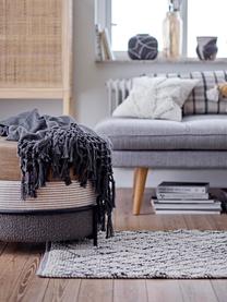 Hocker Como in Braun, Bezug: Polyester Der hochwertige, Beine: Metall, beschichtet, Webstoff Braun, Ø 60 x H 40 cm